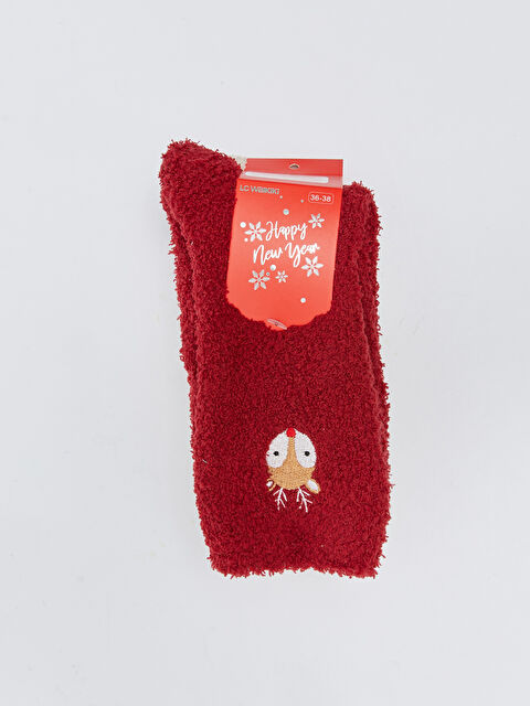LCW DREAM جوارب منزلية للسيدات بطابع عيد الميلاد - عبوتان