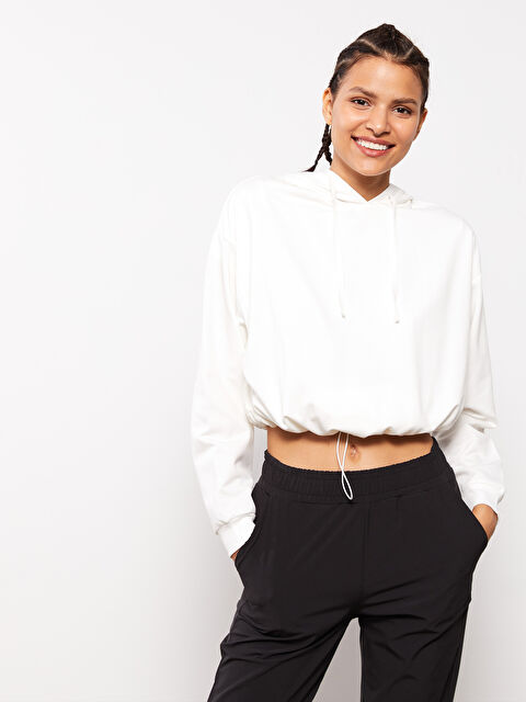 XSIDE ACTIVE Kapüşonlu Düz Uzun Kollu Kadın Sweatshirt - W29436Z8-R9J