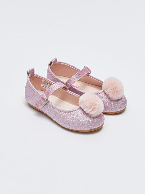 LCW STEPS Ponpon Detaylı Cırt Cırtlı Kız Bebek Babet - W29606Z1-DMQ