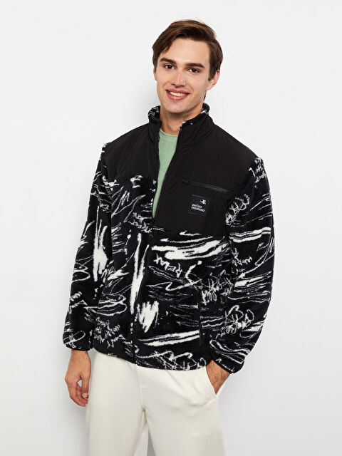 XSIDE Dik Yaka Uzun Kollu Pelüş Erkek Spor Hırka - W29874Z8-CVL