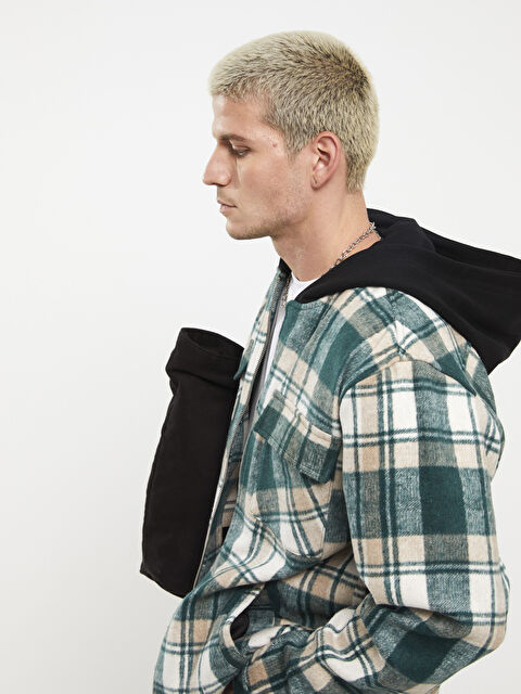 XSIDE Regular Fit Long Sleeve Plaid Men's Flannel Shirt Jacket - W2AH19Z8-LME