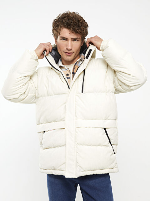 XSIDE Standart Kalıp Kapüşonlu Erkek Şişme Mont - W2AH21Z8-RTA