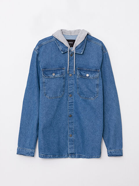 XSIDE Standart Kalıp Kapüşonlu Erkek Jean Ceket - W2AJ44Z8-Q6L