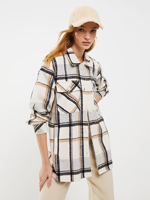 XSIDE Ekose Uzun Kollu Flanel Kadın Oduncu Gömlek Ceket - W2AK12Z8-S6U