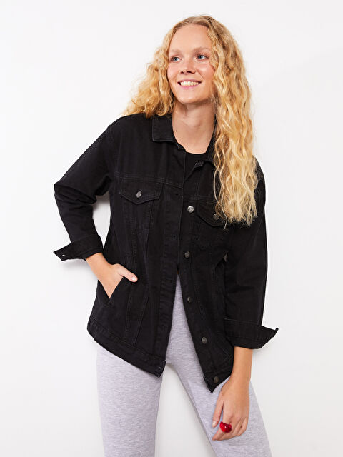 XSIDE Gömlek Yaka Kadın Jean Ceket - W2AL33Z8-CVL