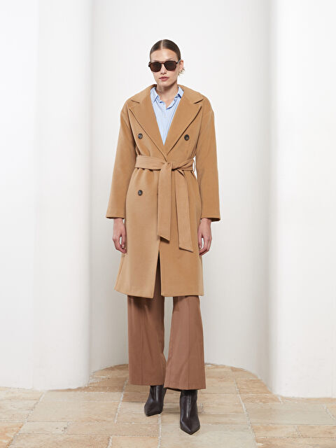 LCW Vision Ceket Yaka Düz Uzun Kollu Kadın Kaban - W2AN32Z8-JNQ