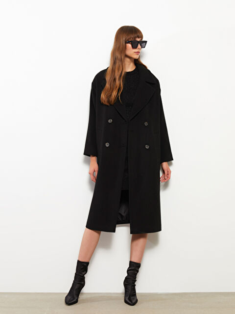 LCW Vision Ceket Yaka Kadın Kaşe Kaban - W2AN35Z8-CVL