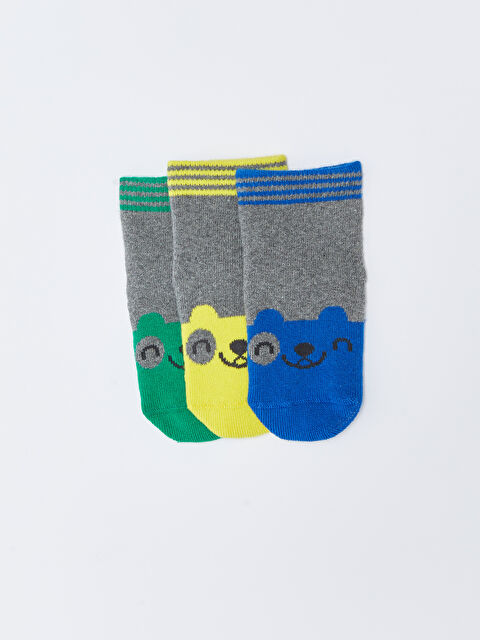 LCW baby Printed Baby Boy Towel Socket Socks 3-Pack - W2AQ88Z1-CX8