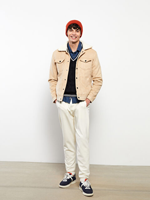 LCW Casual Slim Fit Gömlek Yaka Erkek Süet Mont - W2AS12Z8-HZZ