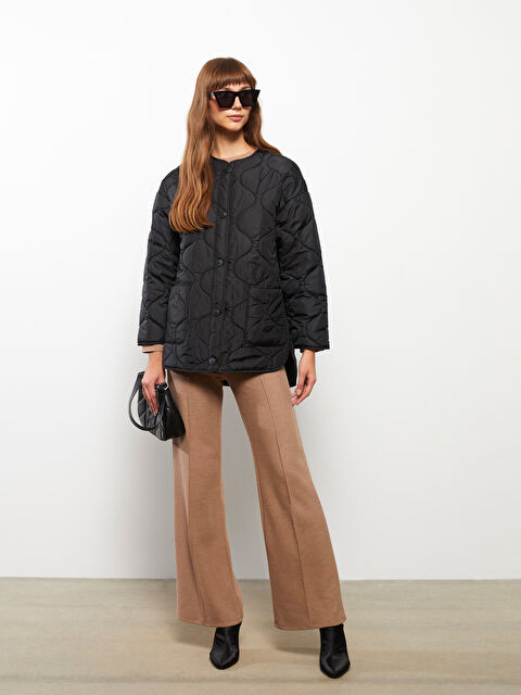 LCW Vision Bisiklet Yaka Kendinden Desenli Uzun Kollu Kadın Mont - W2AY83Z8-CVL