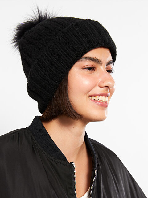LCW ACCESSORIES Pelüş Ponponlu Kadın Bere - W2AY92Z8-HUC