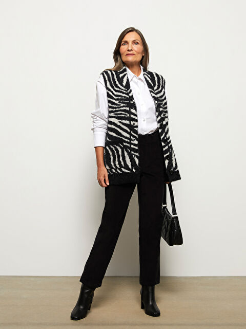 LCW Grace Elasticated Waist Plain Velvet Women's Trousers - W2BA24Z8-CVL