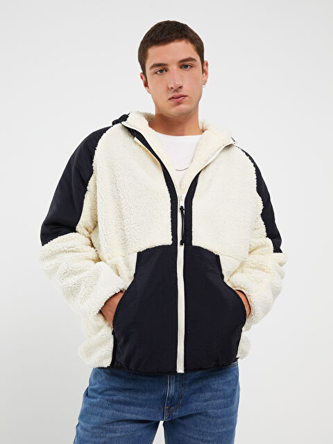 XSIDE Kapüşonlu Uzun Kollu Pelüş Erkek Mont - W2BA41Z8-S4M