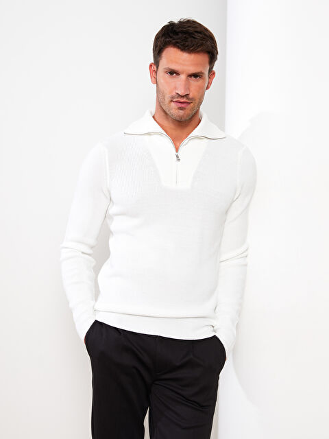 LCW Vision Balıkçı Yaka Uzun Kollu Erkek Triko Kazak - W2BB37Z8-J1F