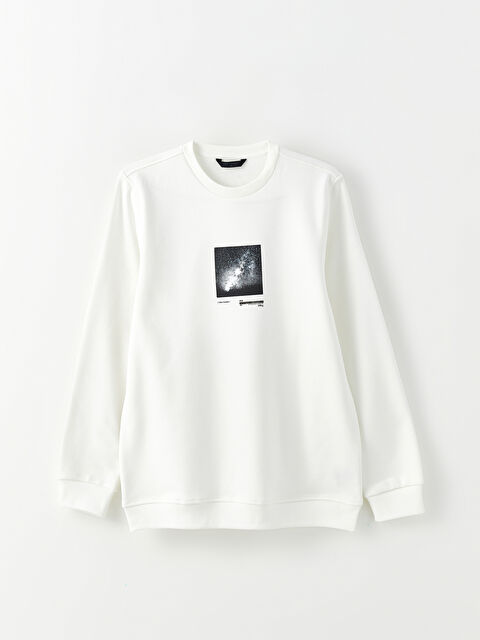 XSIDE Crew Neck Printed Men's Thick Sweatshirt - W2BD17Z8-R5B