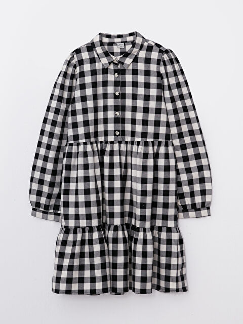 LCW Kids Gömlek Yaka Ekose Uzun Kollu Kız Çocuk Elbise - W2BE21Z4-LKX