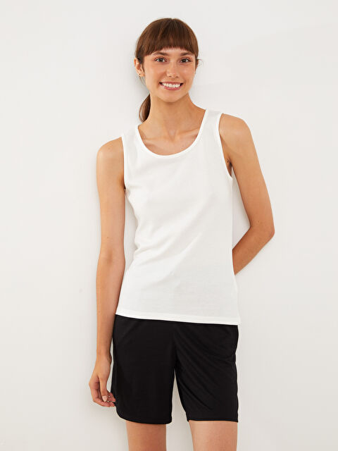 LCW DREAM U Yaka Düz İç Giyim Atlet - W2BE45Z8-FFB