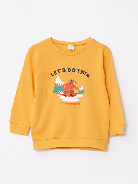 LCW baby Bisiklet Yaka Uzun Kollu Baskılı Erkek Bebek Sweatshirt - W2BF47Z1-FFN