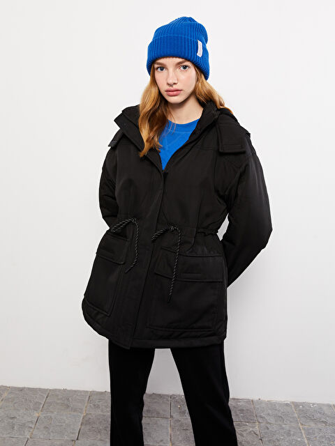 LCW Vision Kadın Kapüşonlu Düz Parka - W2BH19Z8-CVL