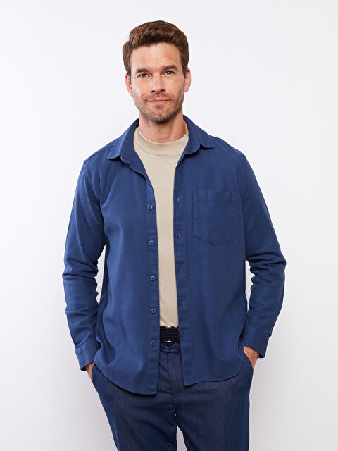 LCWAIKIKI Basic Regular Fit Uzun Kollu Erkek Gömlek Ceket - W2BI84Z8-HHX