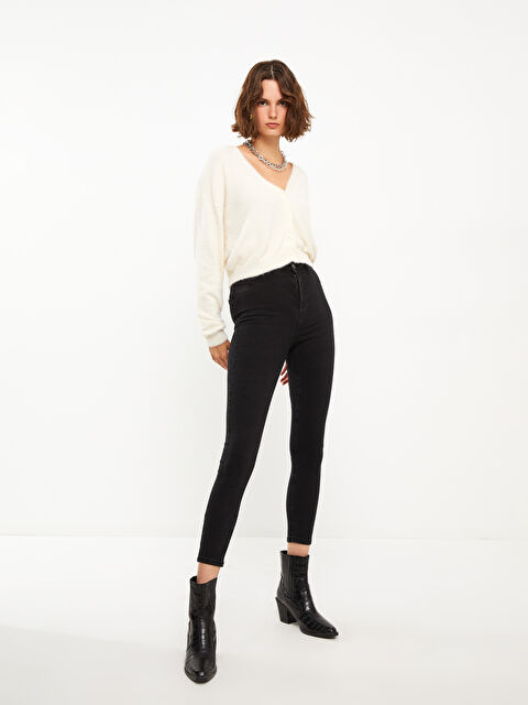 XSIDE Kadın Yüksek Bel Mercury Skinny Fit Düz Jean Pantolon - W2BJ60Z8-CVL