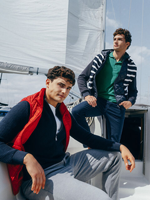 SOUTHBLUE Standart Kalıp Dik Yaka Erkek Triko Hırka - W2BK12Z8-S9P