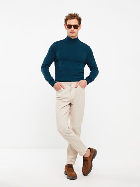 LCWAIKIKI Basic Yarım Balıkçı Yaka Uzun Kollu Erkek Triko Kazak - W2BL02Z8-F31