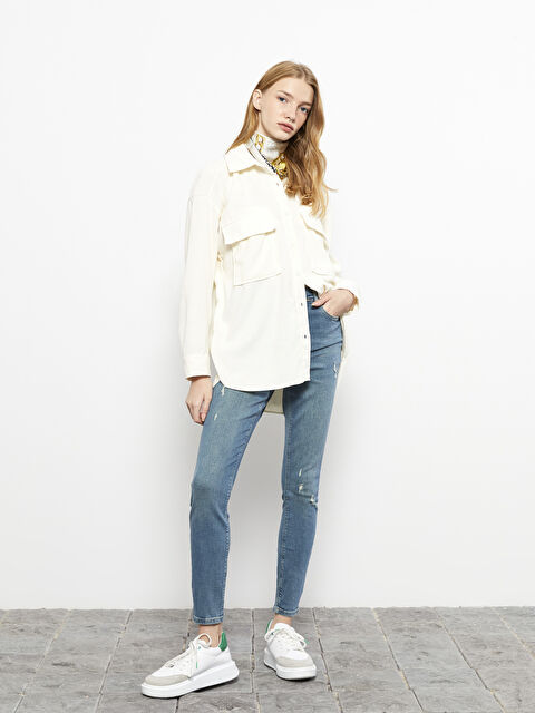 LCW Jeans Women's Mercury Skinny Fit Straight Jean Pants - W2BM62Z8-507