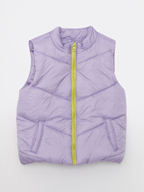 LCW baby Dik Yaka Basic Kız Bebek Fermuarlı Yelek - W2BN74Z1-GGU