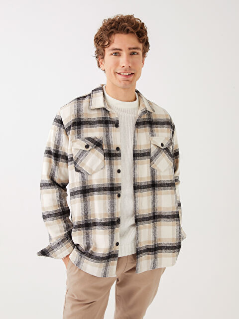 XSIDE Regular Fit Uzun Kollu Ekose Erkek Oduncu Gömlek Ceket - W2BR55Z8-LKQ