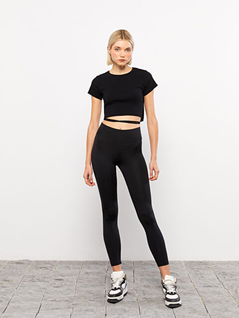 XSIDE Kadın Beli Lastikli Düz Tayt - W2BS23Z8-CVL