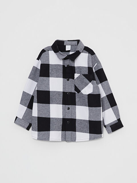 LCW baby Long Sleeve Plaid Patterned Baby Boy Shirt - W2BY66Z1-LPT