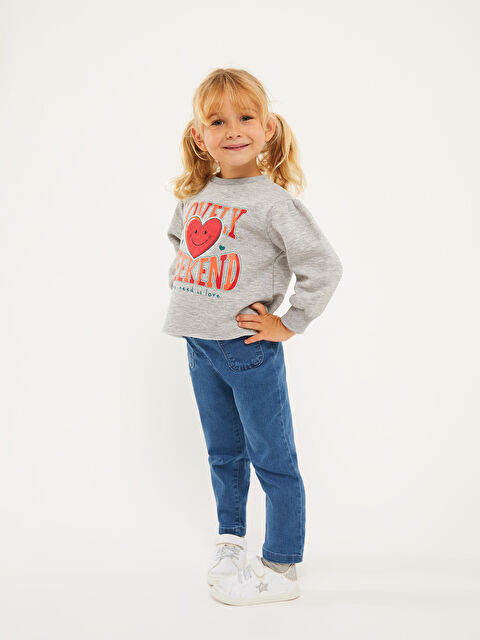 LCW baby Beli Lastikli Basic Kız Bebek Jean Pantolon - W2CA03Z1-507