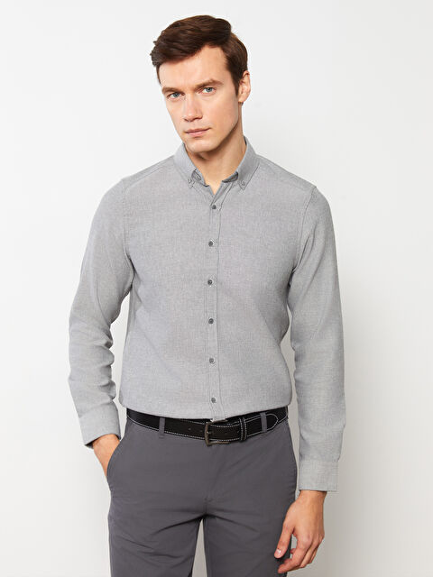 SOUTHBLUE Slim Fit Uzun Kollu Gabardin Gömlek - W2CA36Z8-SM0