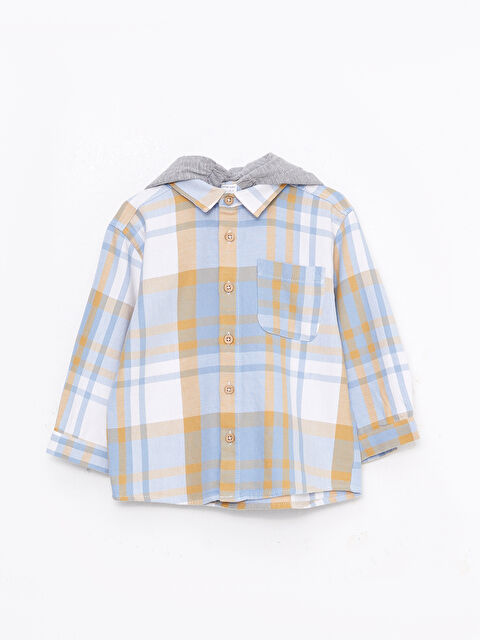 LCW baby Hooded Long Sleeve Checkered Baby Boy Shirt Jacket - W2CE60Z1-LLC