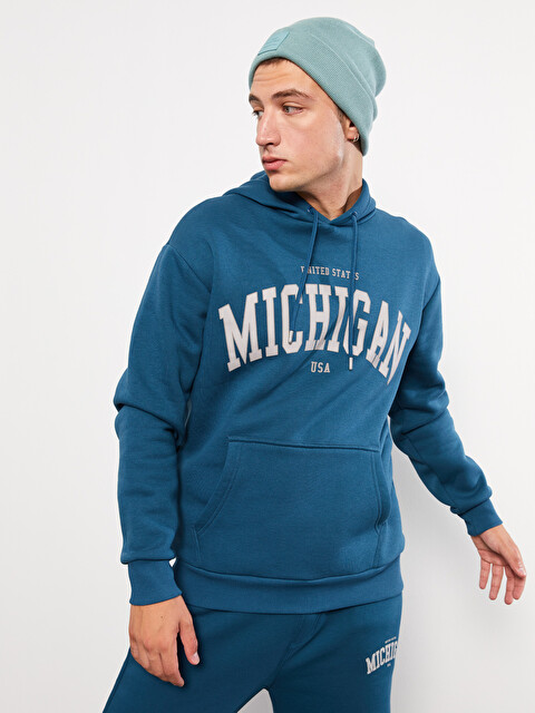 XSIDE Oversize Long Sleeve Printed Men's Thick Hoodie - W2CK27Z8