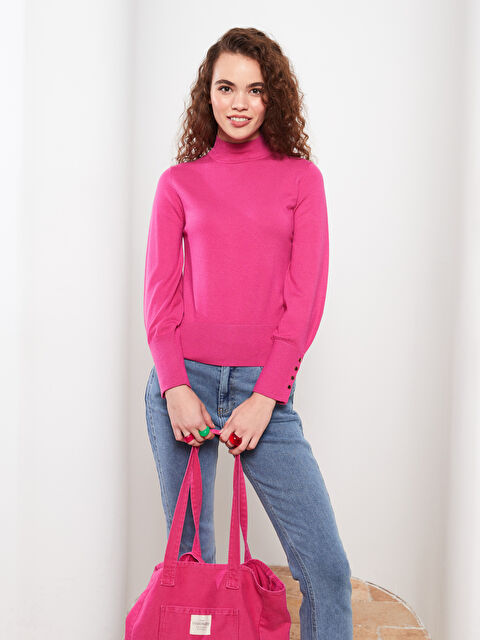 LCW Modest Funnel Neck Women's Knit Sweater - W2CL02Z8-R29