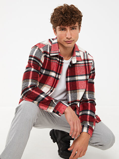 XSIDE Regular Fit Uzun Kollu Ekose Erkek Oduncu Gömlek Ceket - W2CM64Z8-LPA