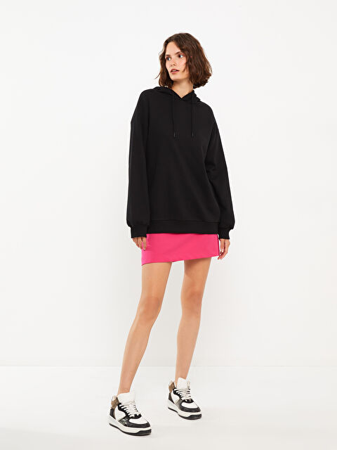 XSIDE Kapüşonlu Düz Kadın Kalın Sweatshirt - W2CN47Z8-CVL