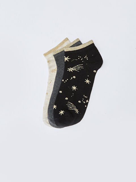 LCW DREAM Desenli Kadın Patik Çorap 3'lü - W2CQ64Z8-J0F