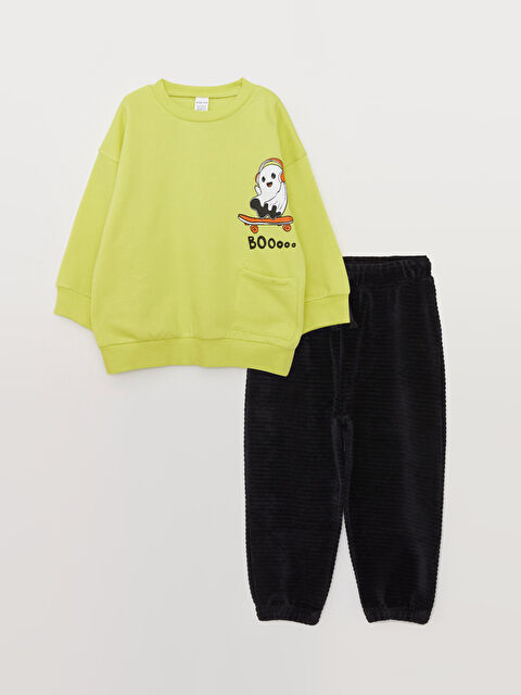 LCW baby Bisiklet Yaka Uzun Kollu Erkek Bebek Sweatshirt ve Pantolon 2'li Takım - W2CR88Z1-FVK