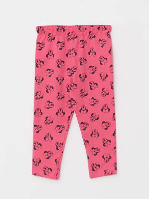 LCW ECO Elastic Waist Minnie Mouse Printed Cotton Baby Girl Sweatpants - W2CS48Z1-LT4