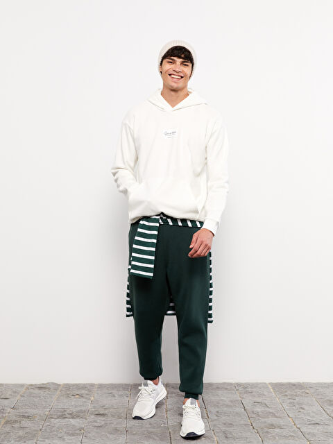 XSIDE Uzun Kollu Baskılı Erkek Kalın Hoodie - W2CV17Z8-R5B