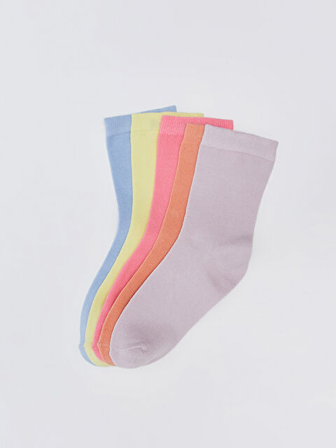 LCW Kids Basic Girls' Ankle Socks 5 Pack - W2CY40Z4-J2S