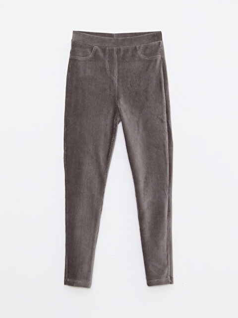 LCW Kids Elastic Waist Basic Velvet Girl Long Tights - W2DD62Z4-JNM