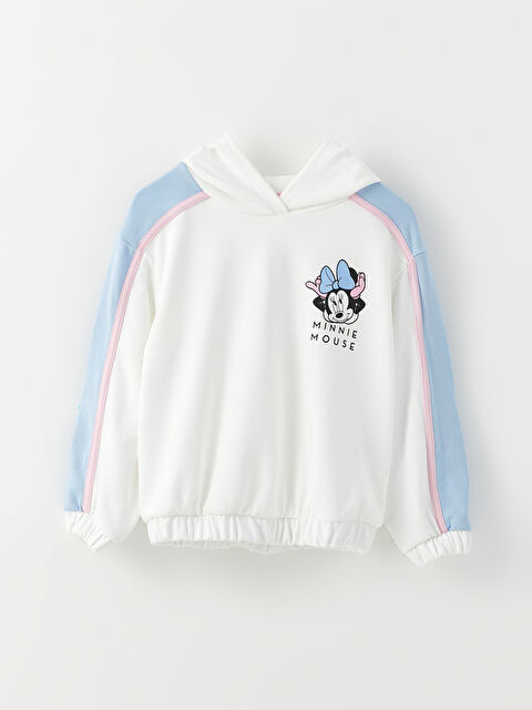 LCW Kids Kapüşonlu Minnie Mouse Baskılı Uzun Kollu Kız Çocuk Sweatshirt - W2DE09Z4-R9J