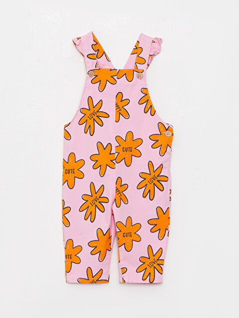 LCW baby Kare Yaka Askılı Baskılı Kız Bebek Salopet - W2DI43Z1-LT4