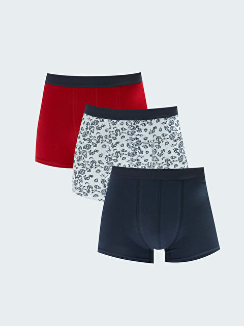 LC WAIKIKI Standart Kalıp Pamuklu Esnek Erkek Boxer 3'lü - W2DM16Z8-LU7