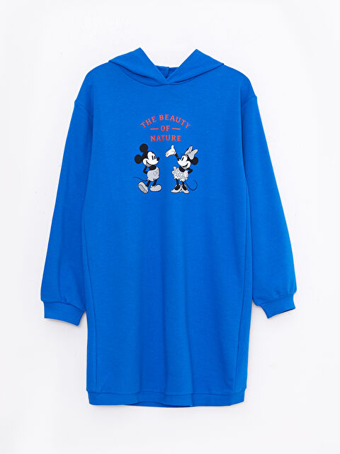 LCW Kids Kapüşonlu Minnie ve Mickey Mouse Baskılı Uzun Kollu Kız Çocuk Elbise - W2DM73Z4-HFU