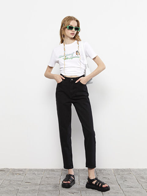 XSIDE High Waisted Mom Fit Pocket Detailed Women's Denim Trousers - W2DO53Z8-CVL